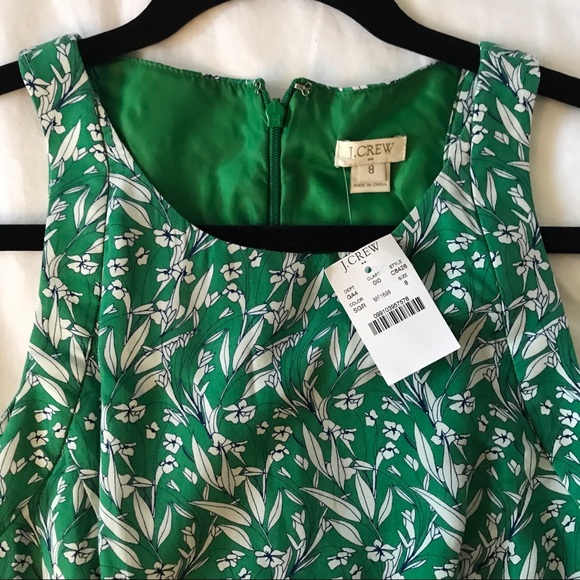 J Crew knee length foliage floral flared dress - Picture 6 of 8
